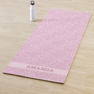 Personalized Chic Pink Leopard Yoga Mat