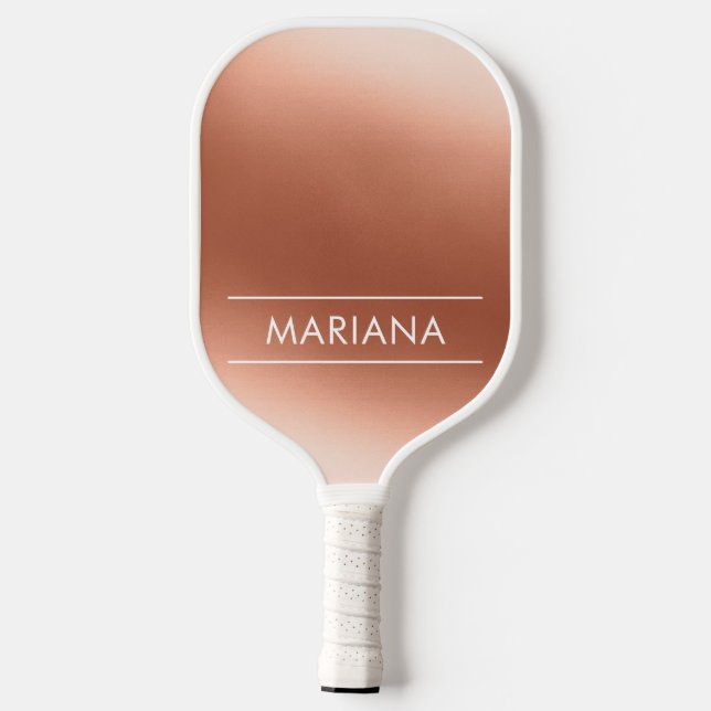 Personalized Chic Rose Gold Pickleball Paddle (Back)