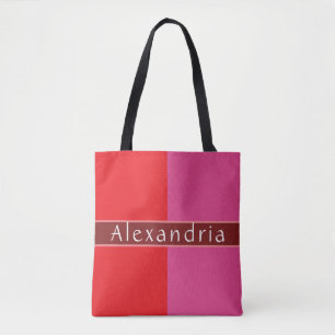 Personalized Chic Striped Tote Bag