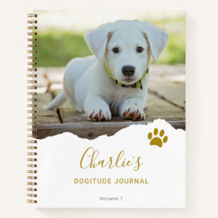 Personalized Chic Torn Photo Dog Gratitude Journal