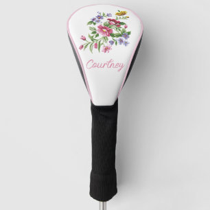 Personalized Chic Vintage Floral Pattern Golf Head Cover