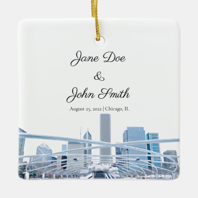 Personalized Chicago  Ceramic Ornament (Front)