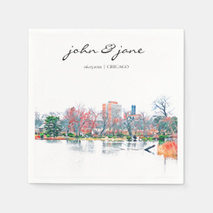 Personalized Chicago Jackson Park Cocktail Napkin