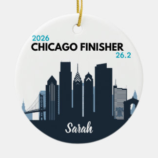 Personalized Chicago Marathon Unique Running Gift Ceramic Ornament