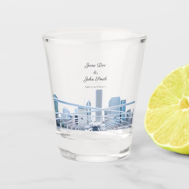 Personalized Chicago Shot Glass (Front)