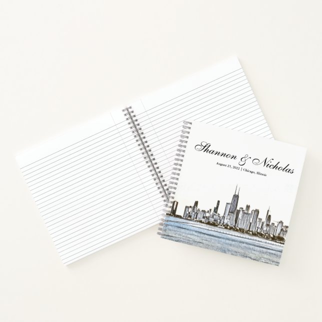 Personalized Chicago Skyline Guest Book (Inside)