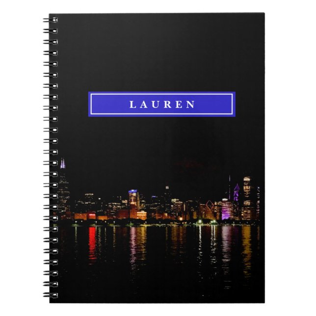 Personalized Chicago Skyline Notebook (Front)