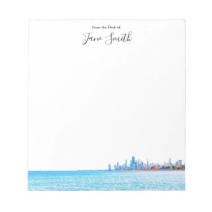 Personalized Chicago Skyline Notepad