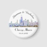 Personalized Chicago Skyline Wedding Magnet<br><div class="desc">These magnets make perfect wedding favours or gifts.</div>