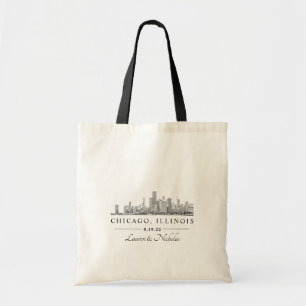 Personalized Chicago Skyline Wedding Welcome Bag