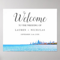 Personalized Chicago Skyline Wedding Welcome