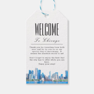 Personalized Chicago Skyline Welcome Gift Tag