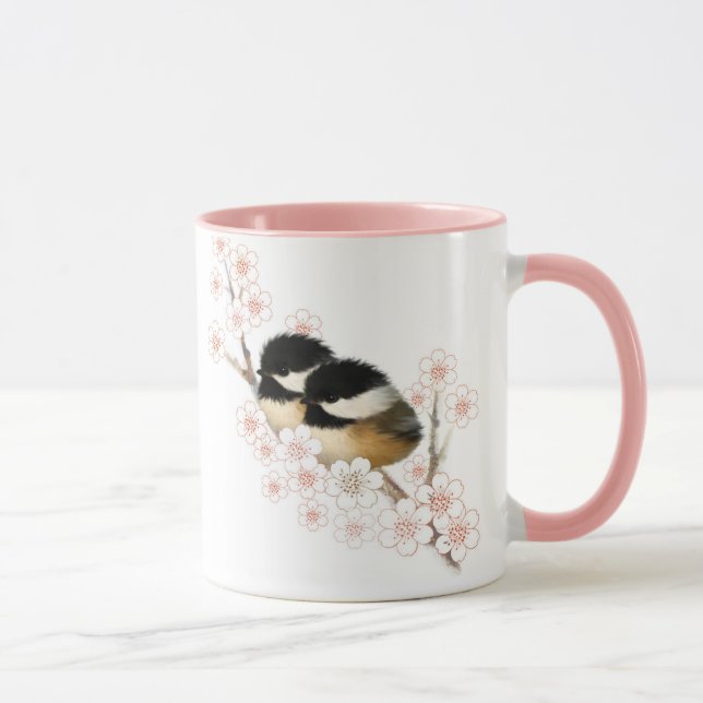 Personalized chickadee bird mug (Right)