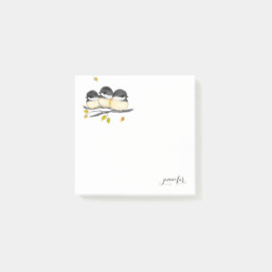 Personalized Chickadee Bird Post it Note