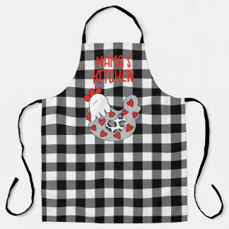 Personalized Chicken Apron with Hearts