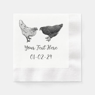Personalized Chicken Cocktail Napkins 