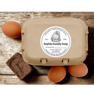 Personalized Chicken Coop Owner Name Egg Business Classic Round Sticker