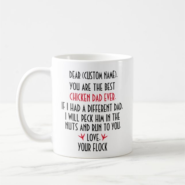 Personalized Chicken Dad Mug, Chicken Men Gifts, Coffee Mug (Left)