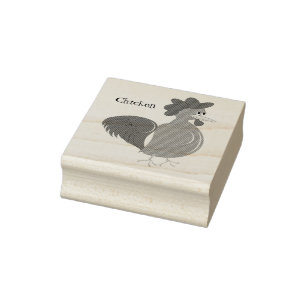 Personalized Chicken Design Rubber Stamp