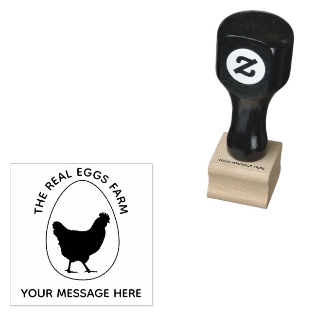 Personalized Chicken Egg Poultry Farm Logo Rubber Stamp (Stamped)