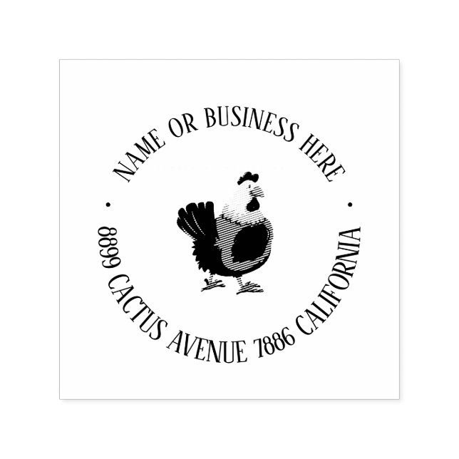Personalized Chicken Farm Return Address Stamp  (Design)