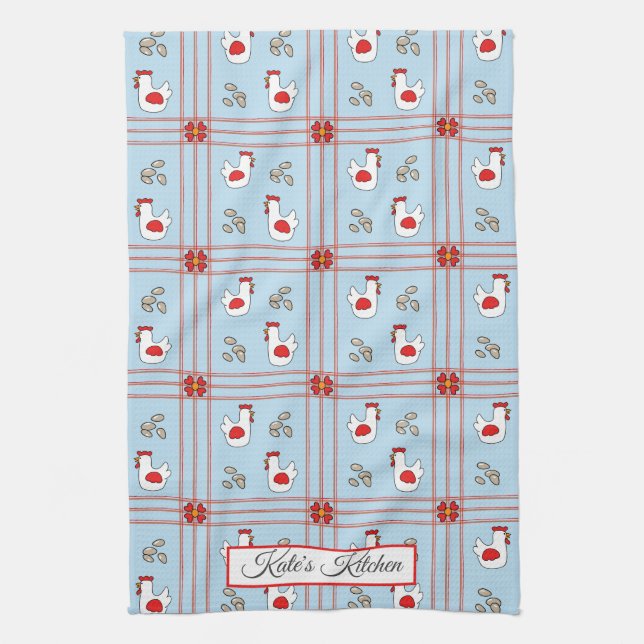 Personalized Chicken Kitchen Towel (Vertical)