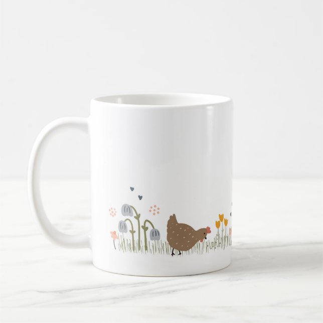 Personalized Chicken Lovers Country Kitchen Coffee Mug (Left)