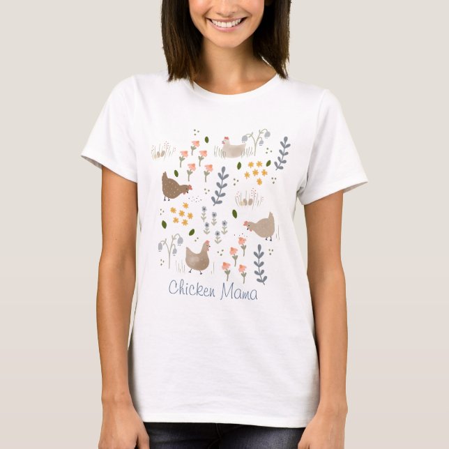 Personalized Chicken Mama to Be Chicken lover T-Shirt (Front)