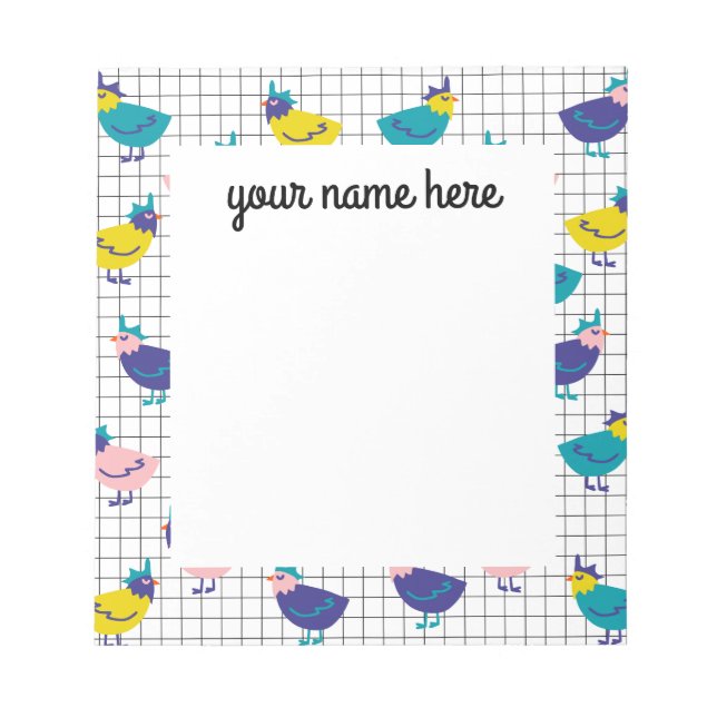 Personalized Chicken Notepad (Front)