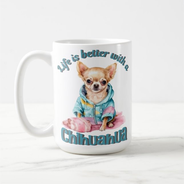 Personalized Chihuahua Dog Lover Coffee Mug (Left)