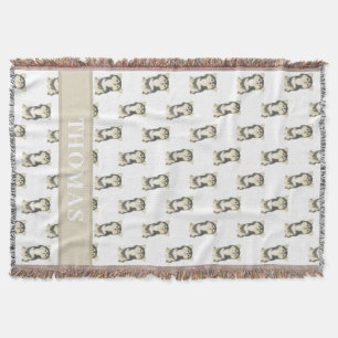 Personalized Chihuahua (Long Haired Tricolor) Throw Blanket