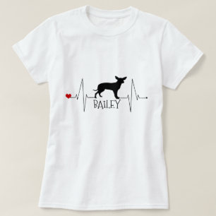 Personalized Chihuahua Love My Dog Heart Beat T-Shirt