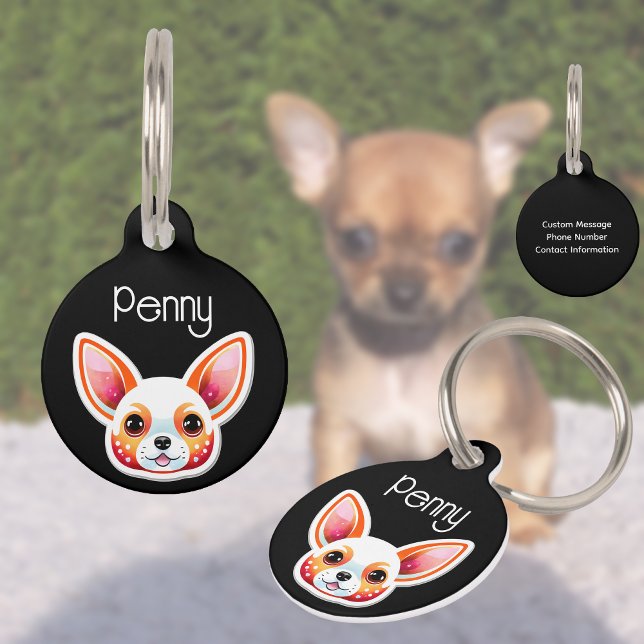 Personalized Chihuahua Puppy Dog Name Pet Tag (Stay Stylish, Stay Safe 🐾)