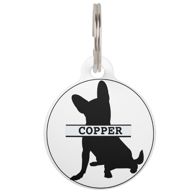 Personalized  Chihuahua Round Pet Tag (Front)