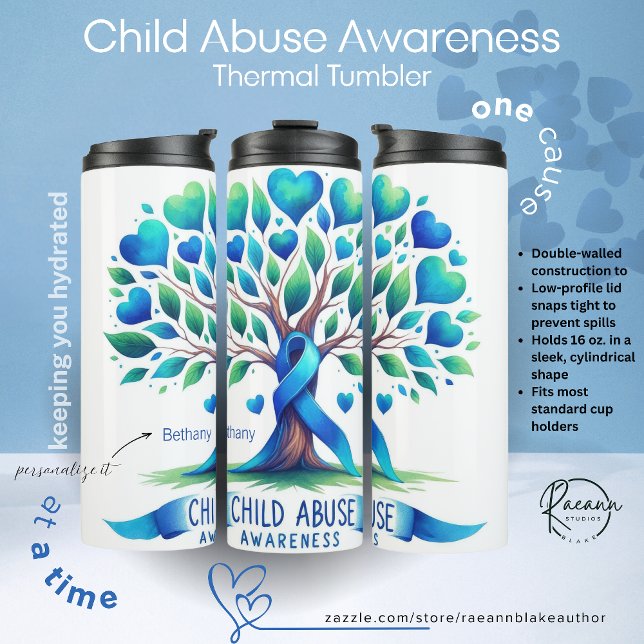 Personalized Child Abuse Awareness Thermal Tumbler (Creator Uploaded)