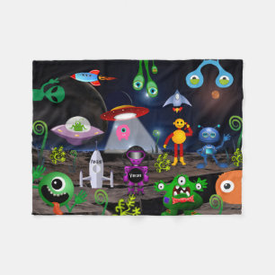 Personalized Child Astronaut & Rocket Fleece Blanket