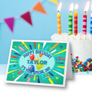 Personalized Child Colourful Birthday Card