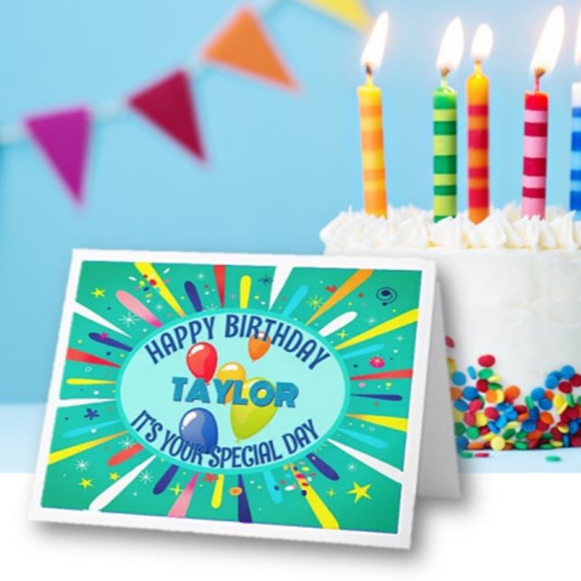 Personalized Child Colourful Birthday Card (Creator Uploaded)