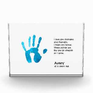 Personalized child handprint for Grandma Photo Block
