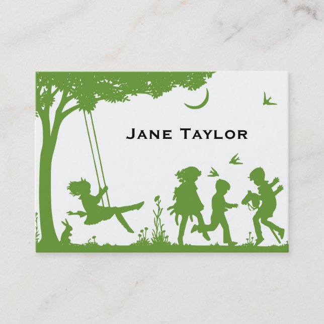 Personalized Children’s Silhouette  Calling Card (Front)
