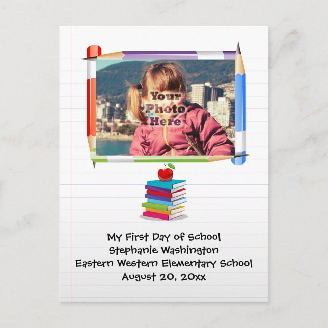 Personalized Children's Kids School Custom Photo Postcard (Front)