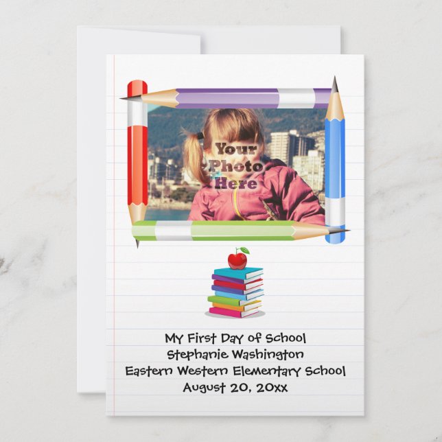 Personalized Children's Kids School Photo (Front)