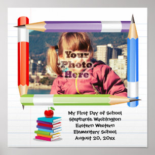 Personalized Children's Kids School Photo Frame Poster