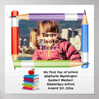 Personalized Children's Kids School Photo Frame Poster