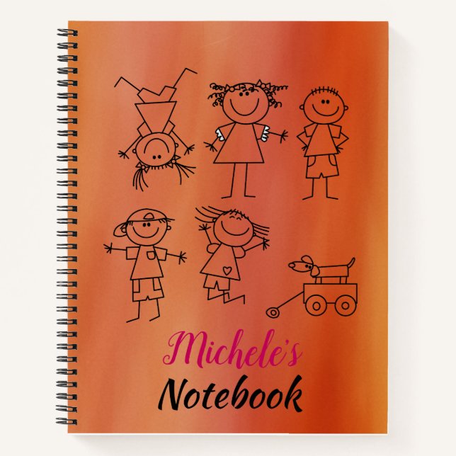 Personalized Children's Orange Notebook (Front)