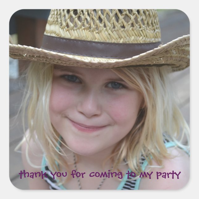 Personalized Children's Party Thank You Sticker (Front)