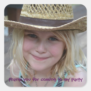 Personalized Children's Party Thank You Sticker