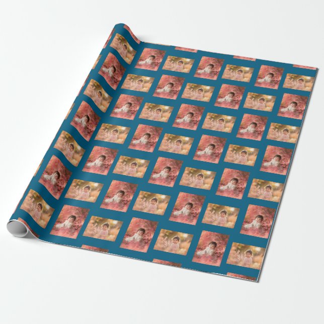Personalized Child's 2 Photo Template Wrapping Paper (Unrolled)