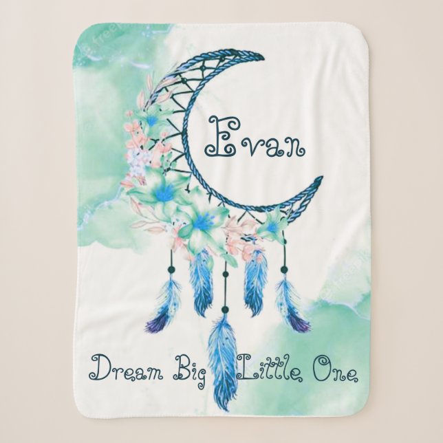 Personalized child's dreamcatcher  baby blanket (Front)