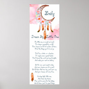 Personalized child's dreamcatcher  poem poster